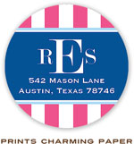 Prints Charming Address Labels - Classic Berry Stripes