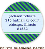 Prints Charming Address Labels - Green Stripe Soccer