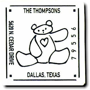 Rytex - Bear with Heart Address Labels (Square)