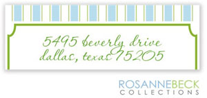 Rosanne Beck Return Address Labels - Preppy Stripe - Blue