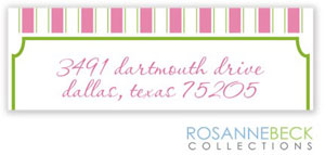 Rosanne Beck Return Address Labels - Preppy Stripe - Pink