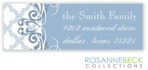 Rosanne Beck Return Address Labels - Scalloped - Blue