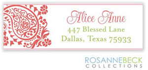 Rosanne Beck Return Address Labels - Bella - Coral