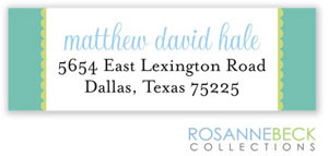 Rosanne Beck Return Address Labels - Baby Banner - Teal