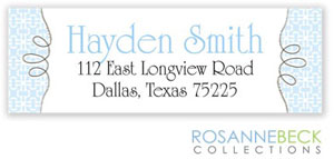 Rosanne Beck Return Address Labels - Stork - Blue