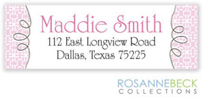 Rosanne Beck Return Address Labels - Stork - Pink