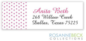 Rosanne Beck Return Address Labels - Baby Bed - Pink