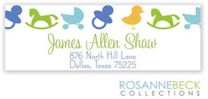 Rosanne Beck Return Address Labels - Iconic Baby - Blue