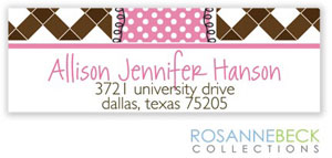 Rosanne Beck Return Address Labels - Ali The Owl - Pink Rosanne Beck Return Address Labels - Ali The Owl - Pink