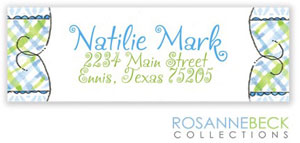 Rosanne Beck Return Address Labels - Rattle Me Baby - Blue