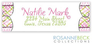 Rosanne Beck Return Address Labels - Rattle Me Baby - Pink