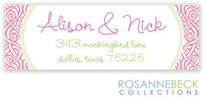 Rosanne Beck Return Address Labels - Ornate Floral - Pink