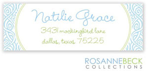 Rosanne Beck Return Address Labels - Ornate Floral - Blue Rosanne Beck Return Address Labels - Ornate Floral - Blue
