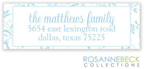 Rosanne Beck Return Address Labels - Spring Floral - Blue