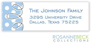 Rosanne Beck Return Address Labels - Cupcake - Blue