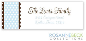 Rosanne Beck Return Address Labels - Polka Dot - Blue