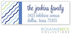 Rosanne Beck Return Address Labels - Ruffles - Blue