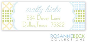 Rosanne Beck Return Address Labels - Crazy Quilt - Blue Rosanne Beck Return Address Labels - Crazy Quilt - Blue