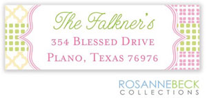 Rosanne Beck Return Address Labels - Crazy Quilt - Pink Rosanne Beck Return Address Labels - Crazy Quilt - Pink
