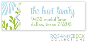 Rosanne Beck Return Address Labels - Lime Floral - Blue Rosanne Beck Return Address Labels - Lime Floral - Blue