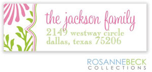 Rosanne Beck Return Address Labels - Lime Floral - Pink Rosanne Beck Return Address Labels - Lime Floral - Pink