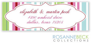 Rosanne Beck Return Address Labels - Manhattan - Pink