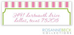 Rosanne Beck Return Address Labels - Preppy Stripe - Pink