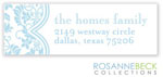 Rosanne Beck Return Address Labels - Floral Damask - Blue