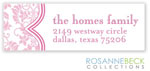 Rosanne Beck Return Address Labels - Floral Damask - Pink