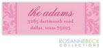 Rosanne Beck Return Address Labels - Floral Border - Pink