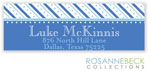 Rosanne Beck Return Address Labels - Oxford Blue Stripe