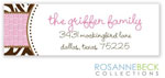 Rosanne Beck Return Address Labels - Zebra - Pink