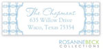 Rosanne Beck Return Address Labels - Tile Cross - Blue