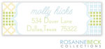 Rosanne Beck Return Address Labels - Crazy Quilt - Blue