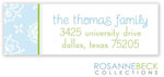 Rosanne Beck Return Address Labels - Cute Floral - Blue