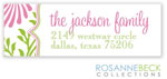 Rosanne Beck Return Address Labels - Lime Floral - Pink