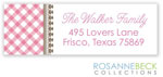 Rosanne Beck Return Address Labels - Gingham - Pink