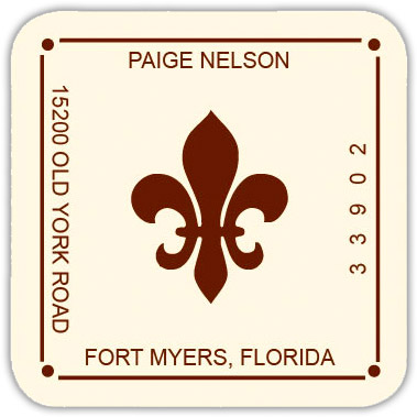 Rytex - Fleur de lis Address Labels (Square)