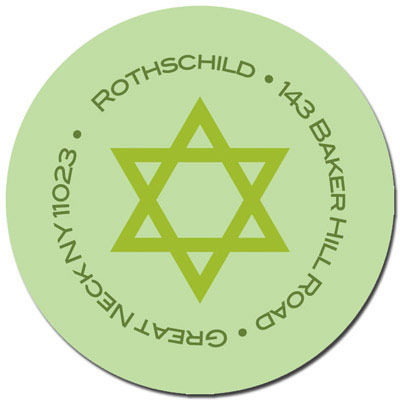 Spark & Spark Return Address Labels (Stars Of David - Green)