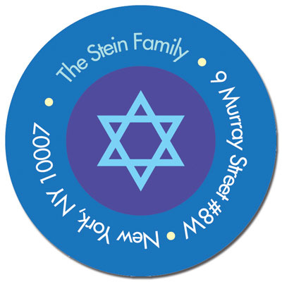 Spark & Spark Return Address Labels (Stars Of David - Blue)