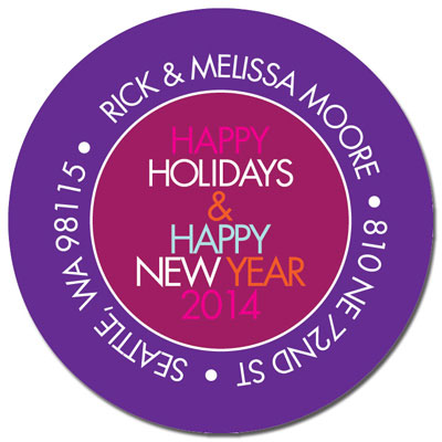 Spark & Spark Return Address Labels (Hanging Ornaments -Purple)