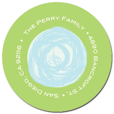 Spark & Spark Return Address Labels (Modern Circles - Blue)