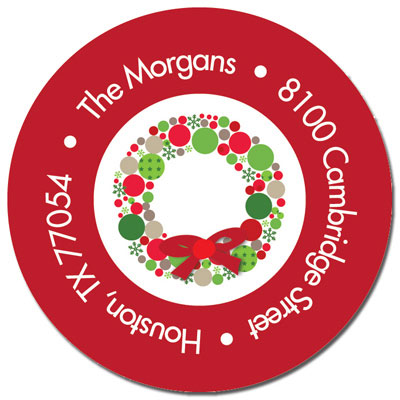 Spark & Spark Return Address Labels (Bright Xmas Wreath)