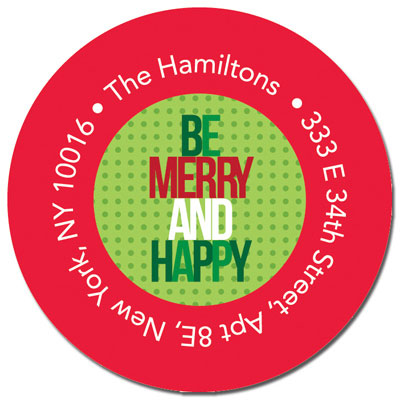 Spark & Spark Return Address Labels (Be Merry And Happy)