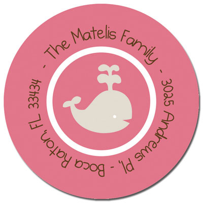 Spark & Spark Return Address Labels (Play Baby Whale - Pink)