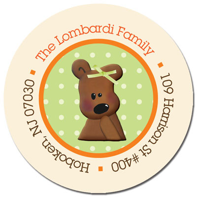 Spark & Spark Return Address Labels (Cuddly Bear - Orange)