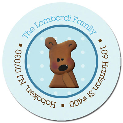 Spark & Spark Return Address Labels (Teddy Bear - Blue)