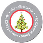 Spark & Spark Return Address Labels (Dotted Xmas Tree - Gray)