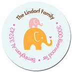 Spark & Spark Return Address Labels (Mommy And Baby Elephant - Girl)