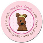 Spark & Spark Return Address Labels (Cuddly Bear - Pink)